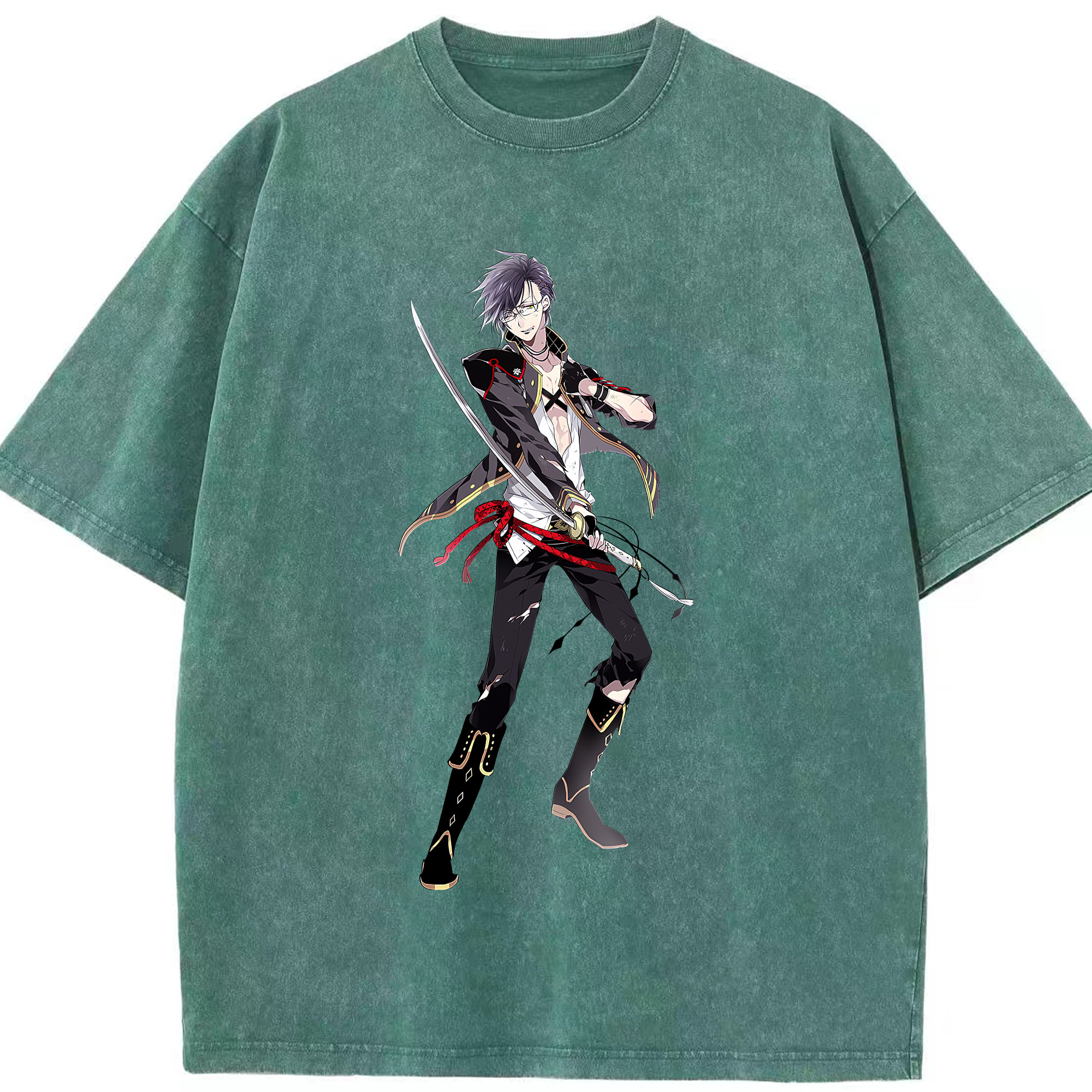 （画像用） 刀剣乱舞 Touken Ranbu 綿100% ヴィンテージ風 半袖Tシャツ（フロントプリント）